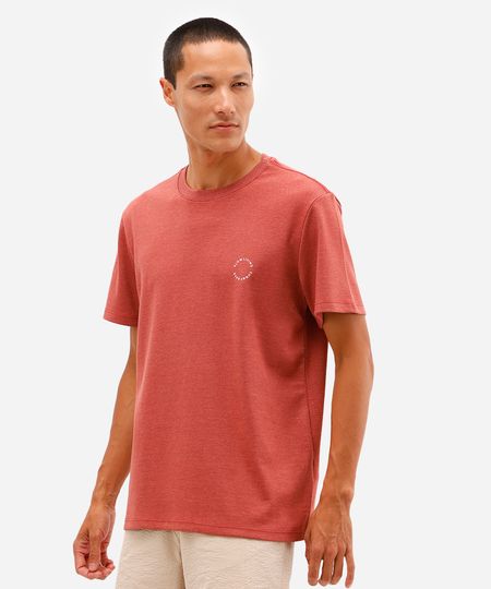 camiseta masculina de algodão manga curta coqueiro vermelha M