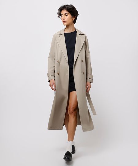 trench coat feminino alongado mindset verde PP