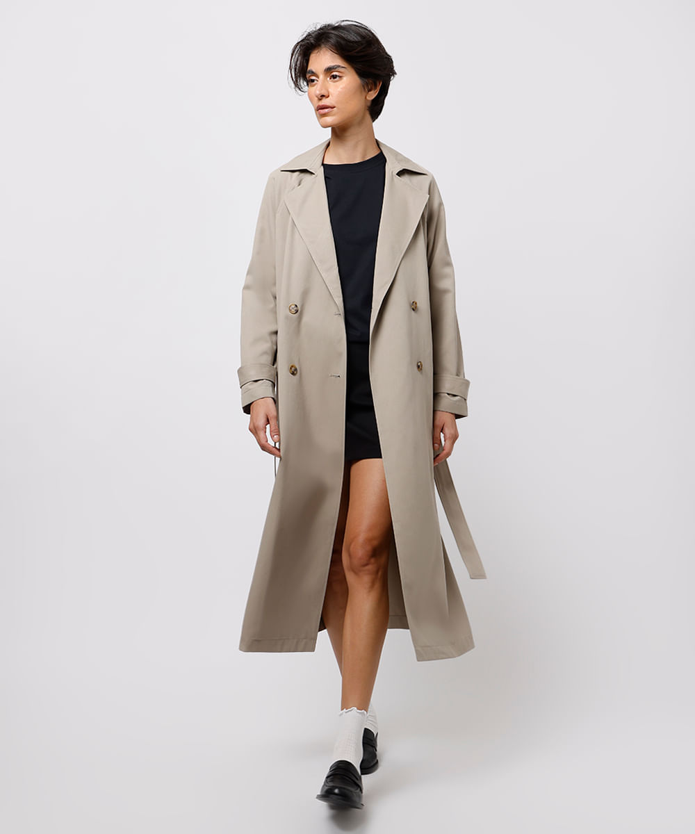 trench coat feminino alongado mindset verde