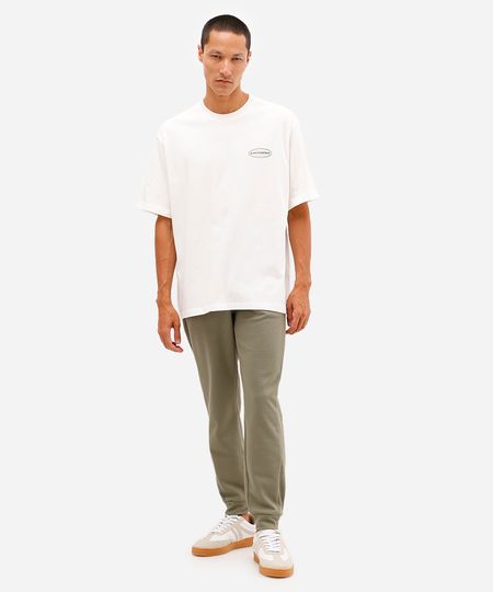 calça jogger masculina com recorte texturizada verde GG calça jogger masculina com recorte texturizada verde GG