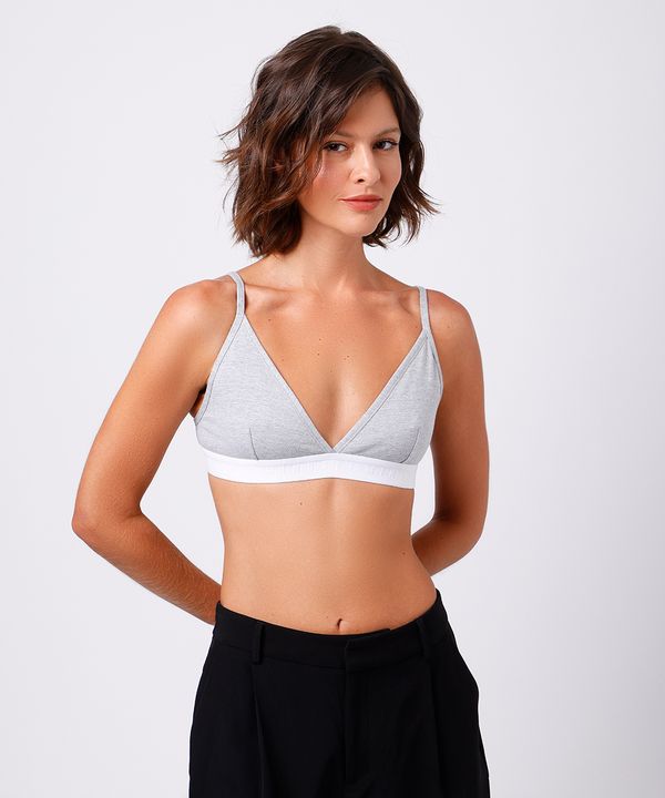 sutiã triângulo feminino com algodão mindset cinza M