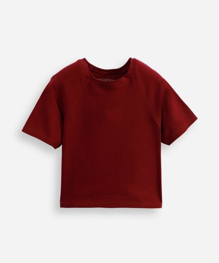 cropped de algodão juvenil manga raglan vinho 14 cropped de algodão juvenil manga raglan vinho 14