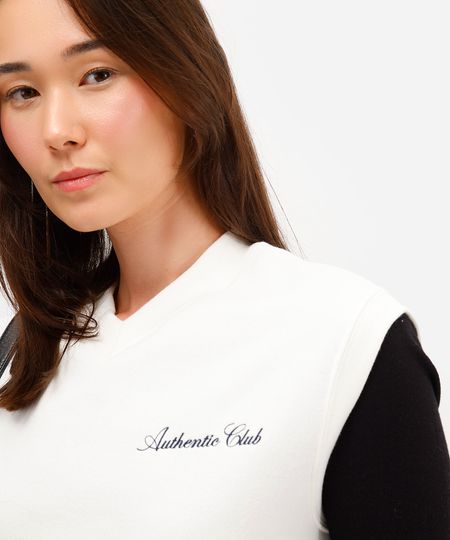 colete feminino de moletom authentic club off white GG colete feminino de moletom authentic club off white GG