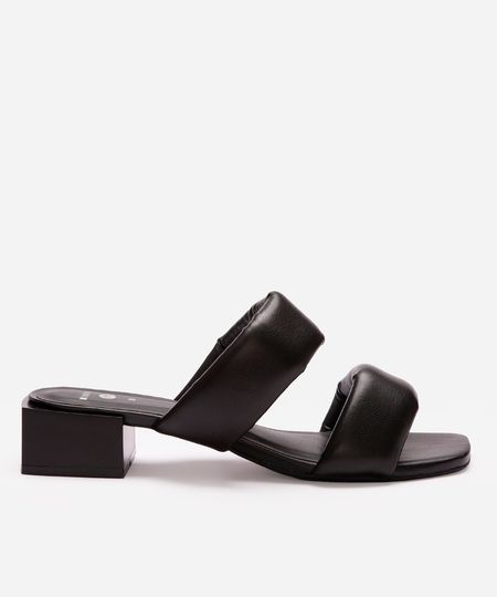 tamanco bico quadrado tira puffer mindset preto 34