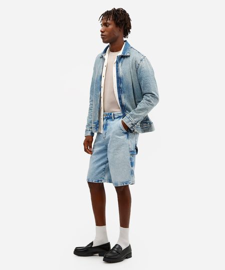 bermuda baggy masculina jeans azul 40 bermuda baggy masculina jeans azul 40