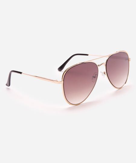 óculos de sol aviador triton unissex dourado UNICO
