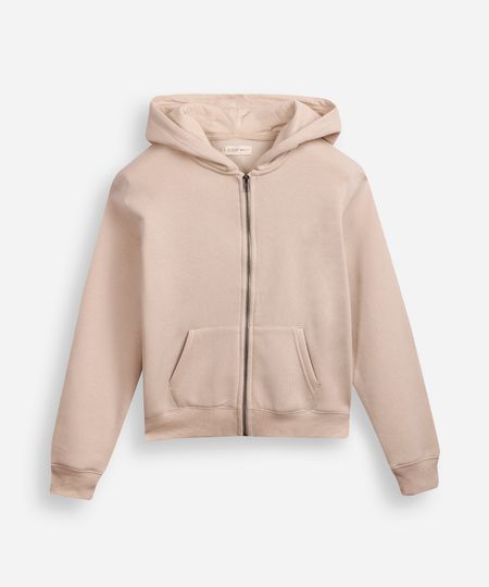 jaqueta juvenil de moletom com capuz e bolso bege 12 jaqueta juvenil de moletom com capuz e bolso bege 12