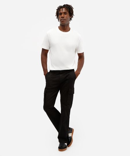 calça cargo masculina de sarja preta 42 calça cargo masculina de sarja preta 42