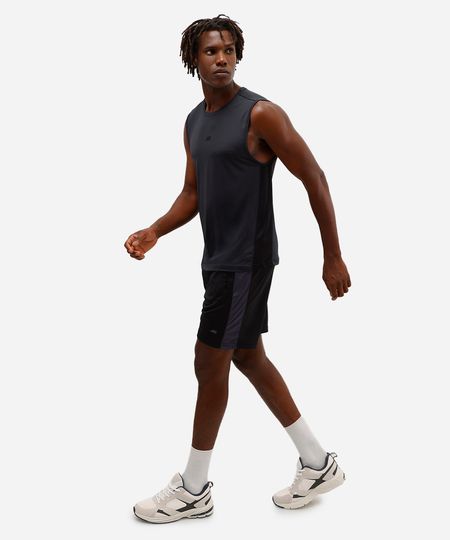 short masculino esportivo ace com recorte preto P