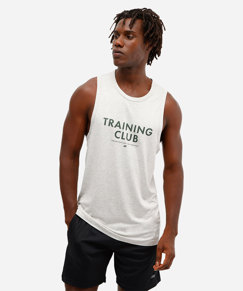 regata masculina esportiva ace de viscose training club cinza