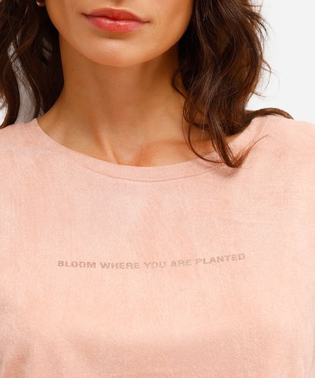 blusa muscle feminina de suede estampada rosa PP blusa muscle feminina de suede estampada rosa PP