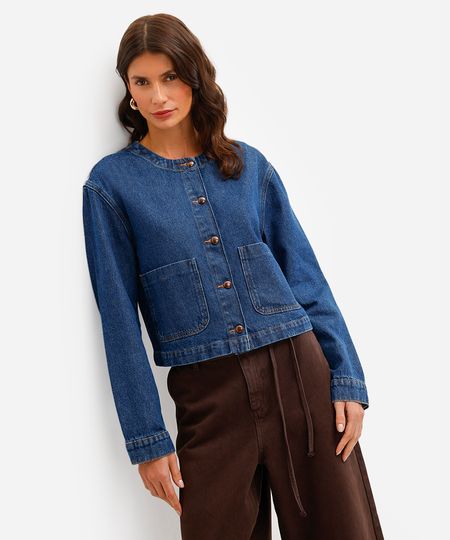 jaqueta feminina jeans azul P