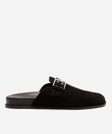 mule clog com fivela oneself preto 34