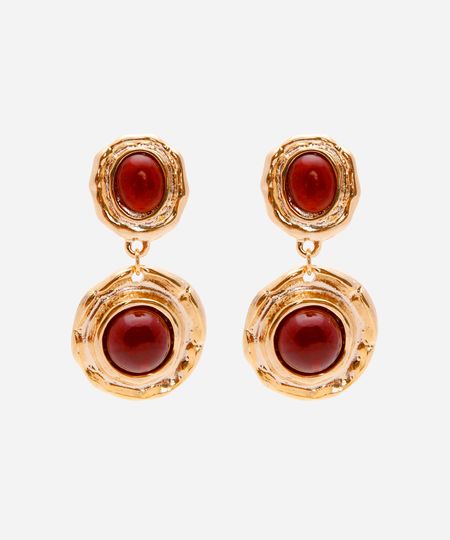 brinco vintage texturizado com pedraria dourado UNICO brinco vintage texturizado com pedraria dourado UNICO