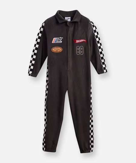 pijama macacão longo infantil piloto hot wheels cinza 6