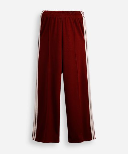 calça reta juvenil com listra vinho 12