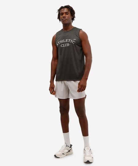 short masculino esportivo ace bolso com zíper cinza M short masculino esportivo ace bolso com zíper cinza M