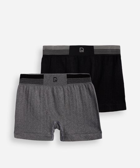 kit de 2 cuecas infantis delrio boxer sem costura colorida GG