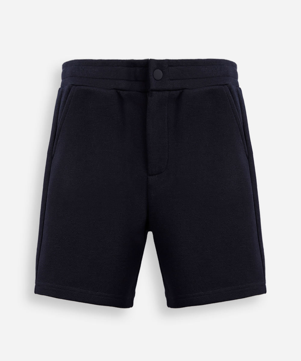 bermuda reta infantil de algodão piquet azul