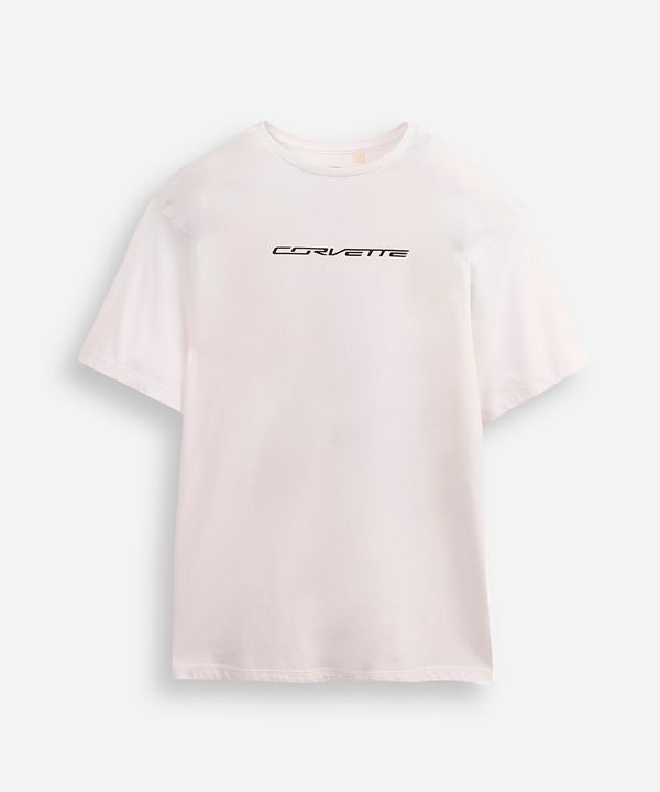 camiseta de algodão juvenil chevrolet corvette off white 16