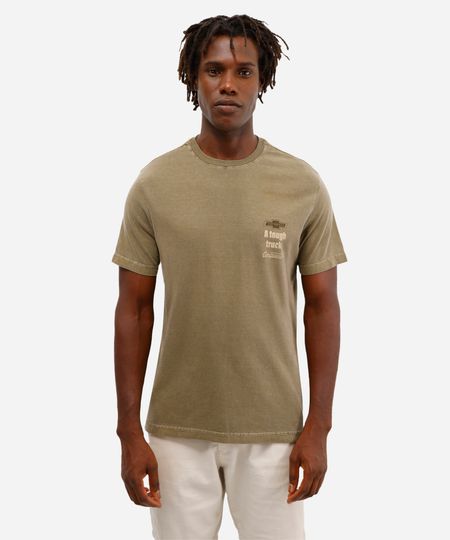 camiseta comfort masculina de algodão chevrolet verde P
