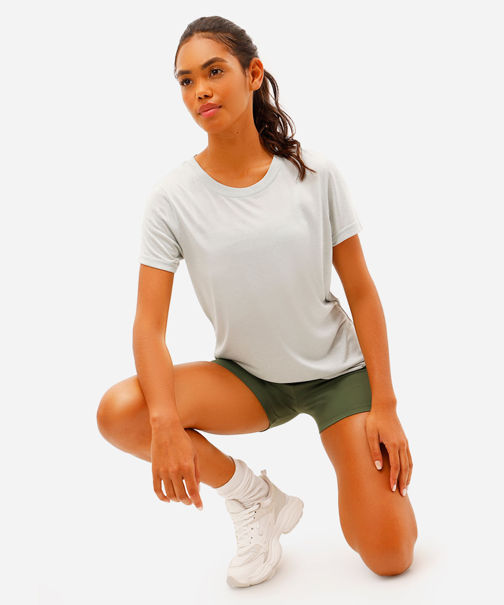 blusa esportiva ace manga curta cinza