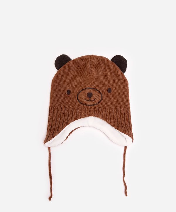 gorro infantil ursinho marrom UNICO
