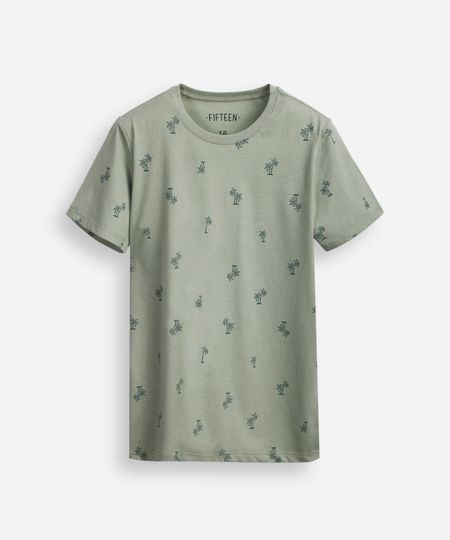 camiseta de algodão juvenil coqueiro verde 10