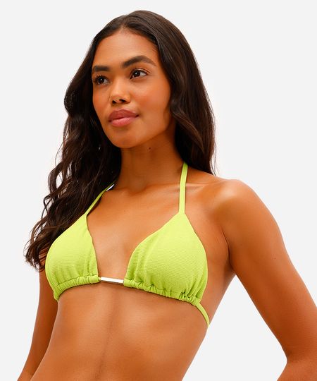 biquíni top cortininha texturizado verde M biquíni top cortininha texturizado verde M