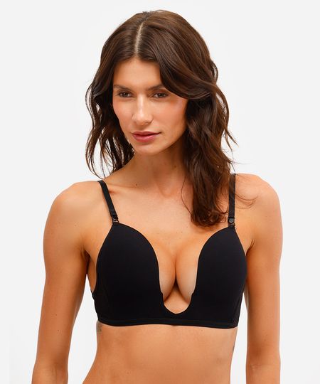 sutiã meia taça decote profundo trifil preto 42 sutiã meia taça decote profundo trifil preto 42