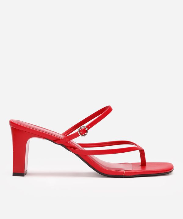 tamanco bico quadrado oneself vermelho 38