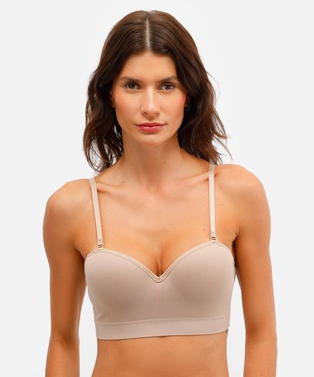 sutiã meia taça alças removíveis trifil bege 42 sutiã meia taça alças removíveis trifil bege 42