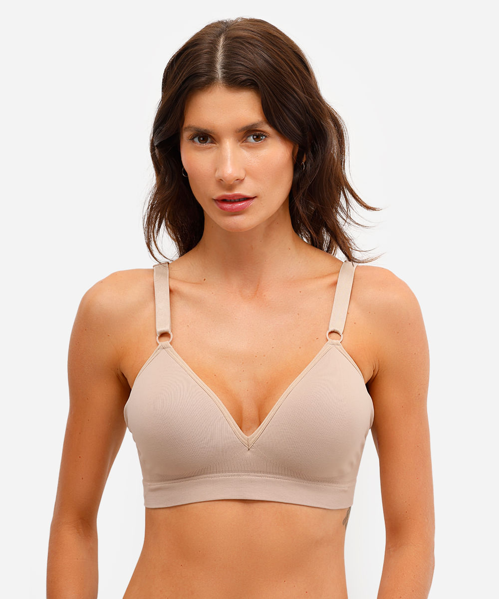 sutiã meia taça sem aro trifil bege