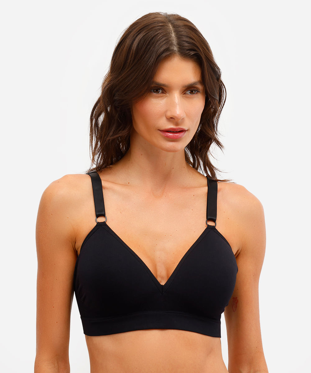 sutiã meia taça sem aro trifil preto