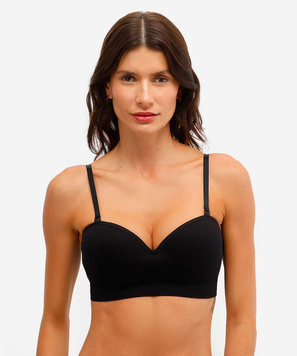 sutiã meia taça alças removíveis trifil preto