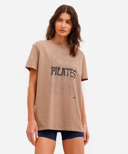 camiseta feminina de algodão esportiva ace pilates marrom G