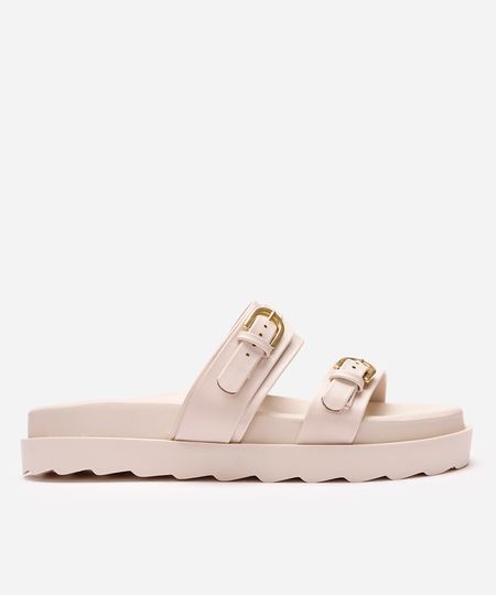 rasteirinha flatform feminina com fivelas oneself off white 35