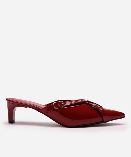 scarpin kitten com fivela e ilhós vinho 34 scarpin kitten com fivela e ilhós vinho 34