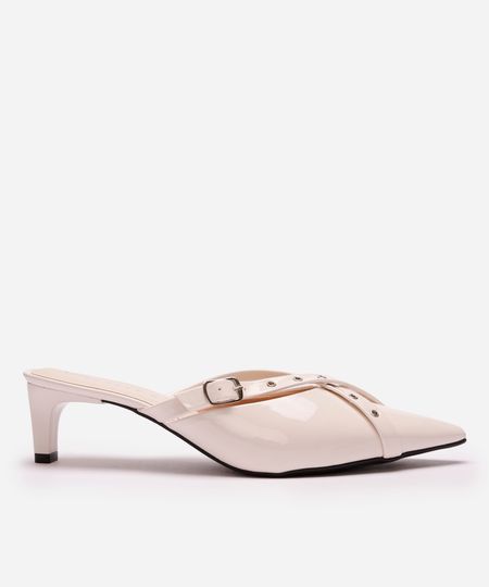 scarpin kitten com fivela e ilhós off white 34 scarpin kitten com fivela e ilhós off white 34