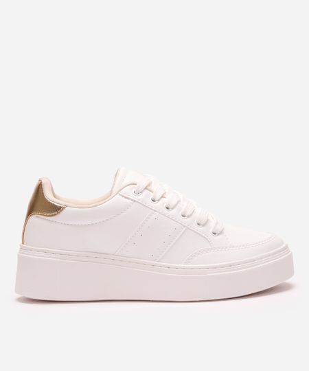 tênis casual com recortes ace branco 34