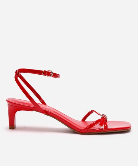 sandália tira fina salto baixo oneself vermelha 37 sandália tira fina salto baixo oneself vermelha 37