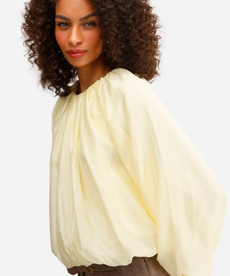 blusa balonê feminina de liocel amarela M