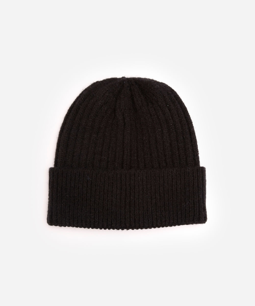 gorro feminino texturizado preto