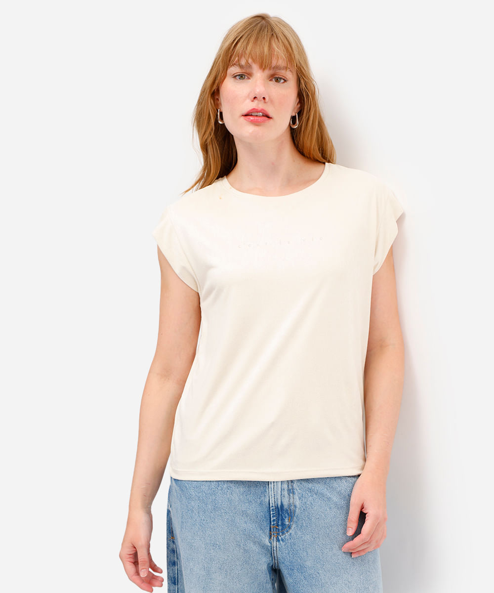 blusa muscle feminina de suede cest la vie bege