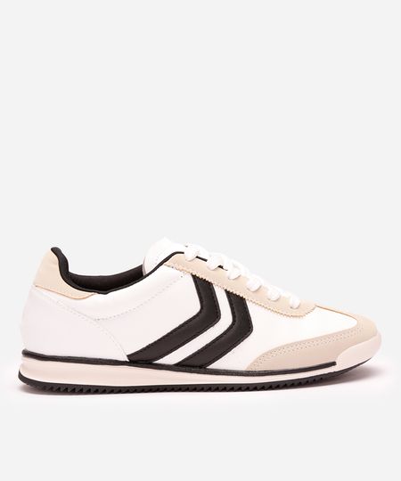 tênis casual com recortes bicolor ace branco 34