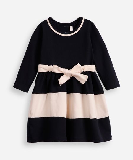 vestido infantil de algodão manga longa com faixa listrado azul 5 vestido infantil de algodão manga longa com faixa listrado azul 5