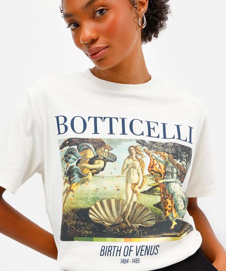 camiseta feminina de algodão peruano botticelli off white M