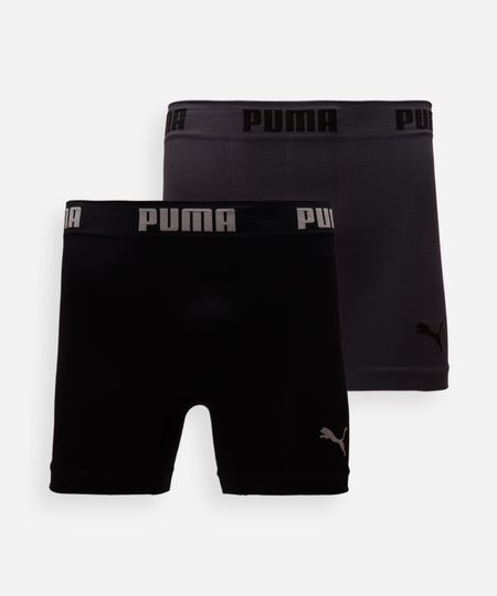 Kit de 2 cuecas boxer de poliamida puma colorida M Kit de 2 cuecas boxer de poliamida puma colorida M