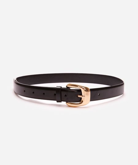 cinto fivela geométrica preto 105CM