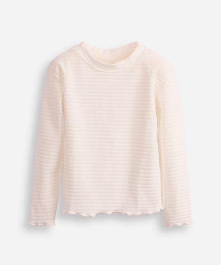 blusa infantil manga longa texturizada com fru fru off white 10